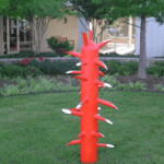 red student sculpture